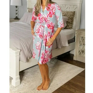 Gownies Recovery Robe Womens XS/S Floral Breast Surgery L&D‎ Drain Pockets